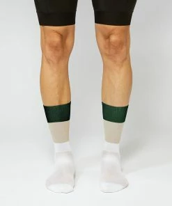 Fingerscrossed Socks - Block - Sand/White/Forest Green Archive Sale