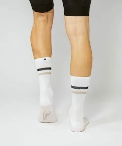 Archive Sale Fingerscrossed Socks - Stripes - White/Sand/Black