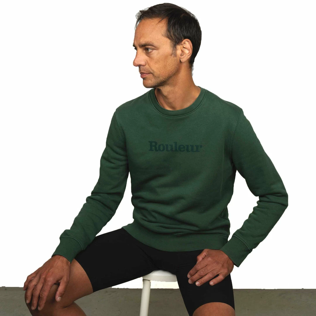 Rouleur Collection Rouleur Logo - Organic Sweatshirt - Unisex - Racing Green Entire Rouleur Collection