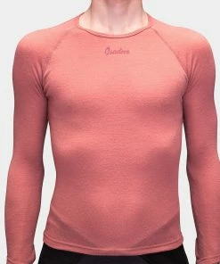 Isadore - 100% Merino LS Baselayer Marsala On Bike