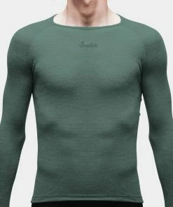 Isadore - 100% Merino LS Baselayer Laurel Wreath On Bike