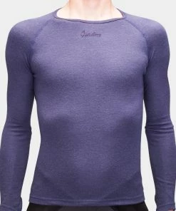 Isadore - 100% Merino LS Baselayer Maritime Blue On Bike