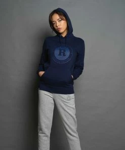 Rouleur Collection Rouleur Logo - Organic Hooded Sweatshirt - Unisex - Heather Blue