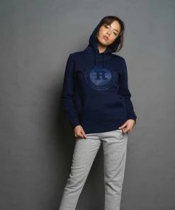 Rouleur Collection Rouleur Logo - Organic Hooded Sweatshirt - Unisex - Heather Blue
