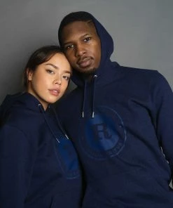 Rouleur Collection Rouleur Logo - Organic Hooded Sweatshirt - Unisex - Heather Blue