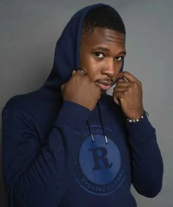 Rouleur Collection Rouleur Logo - Organic Hooded Sweatshirt - Unisex - Heather Blue