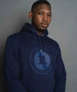 Rouleur Collection Rouleur Logo - Organic Hooded Sweatshirt - Unisex - Heather Blue