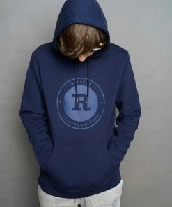 Rouleur Collection Rouleur Logo - Organic Hooded Sweatshirt - Unisex - Heather Blue