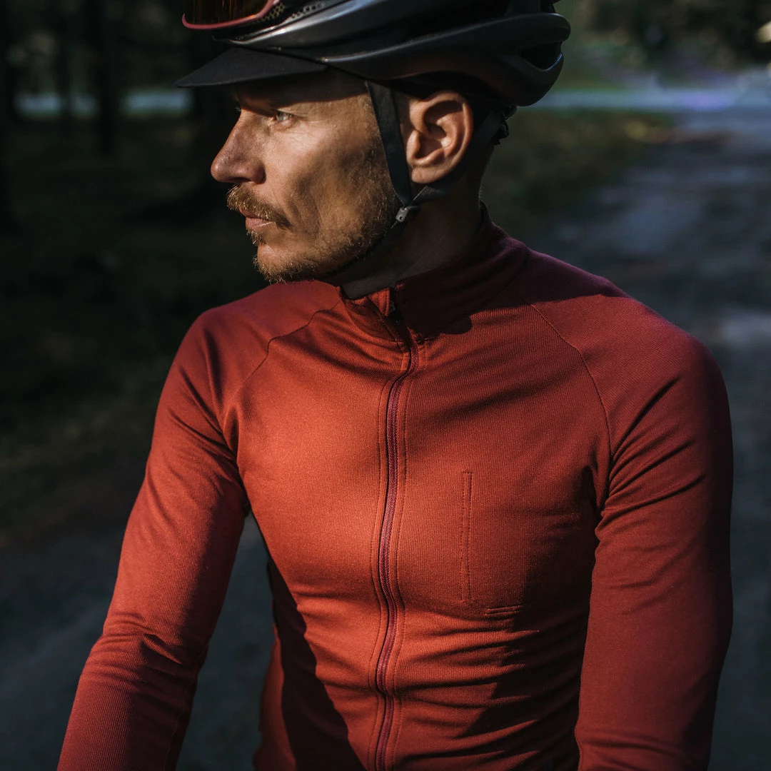 Isadore - Long Sleeve Jersey Ruby Wine On Bike