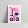 TheLogicalChoice Pink Cyclist - Art Print - Mick Marston