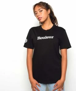 Rouleur Collection Rouleur Logo Organic Unisex T-Shirt - Black/White Entire Rouleur Collection