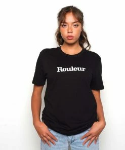 Rouleur Collection Rouleur Logo Organic Unisex T-Shirt - Black/White Entire Rouleur Collection
