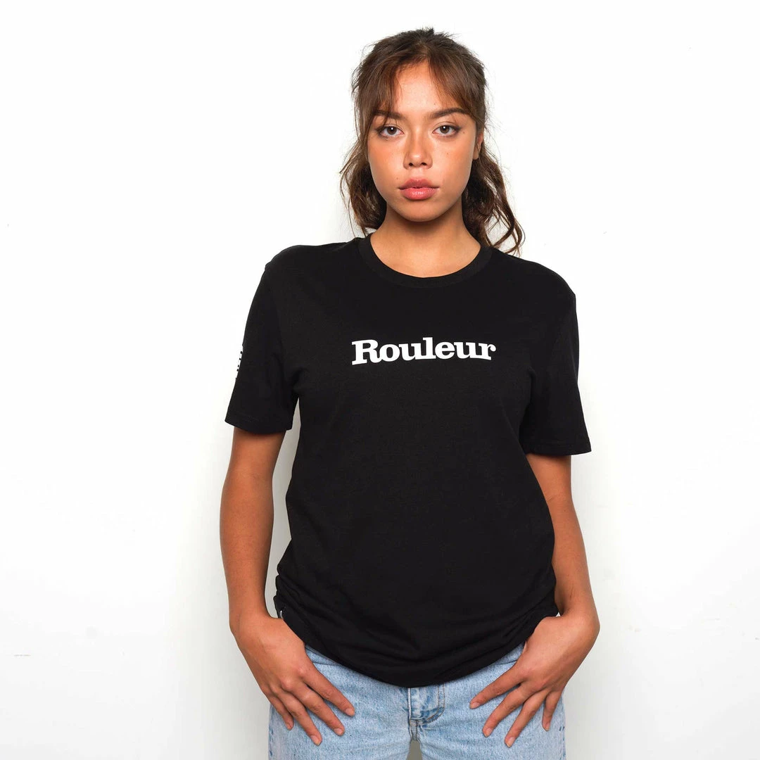 Rouleur Collection Rouleur Logo Organic Unisex T-Shirt - Black/White Entire Rouleur Collection