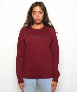 Rouleur Collection Entire Rouleur Collection Rouleur Logo - Organic Sweatshirt - Unisex - Burgundy