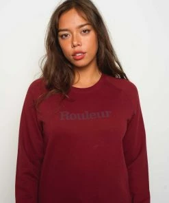 Rouleur Collection Entire Rouleur Collection Rouleur Logo - Organic Sweatshirt - Unisex - Burgundy