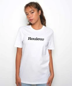 Rouleur Collection Rouleur Logo Organic Unisex T-Shirt – White Entire Rouleur Collection
