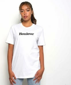 Rouleur Collection Rouleur Logo Organic Unisex T-Shirt – White Entire Rouleur Collection