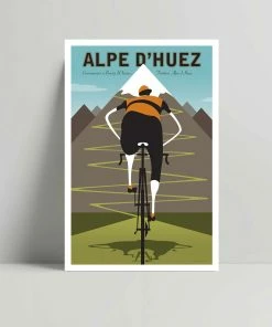 TheLogicalChoice Alpe D’Huez- Cycling Art Print - Michael Valenti Art & Photo Prints