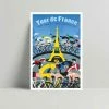 TheLogicalChoice TDF Eiffel Tower - Cycling Art Print - Michael Valenti Art & Photo Prints