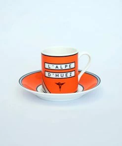 The Handmade Cyclist - Alpe D'huez - Espresso Cup & Saucer New Arrivals
