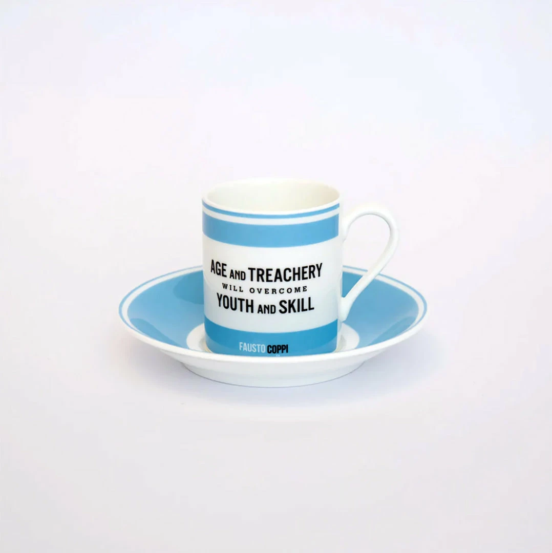 New Arrivals The Handmade Cyclist - Fausto Coppi - Espresso Cup & Saucer