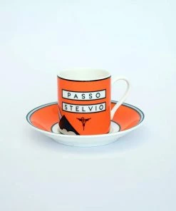 The Handmade Cyclist - Passo Stelvio - Espresso Cup & Saucer New Arrivals
