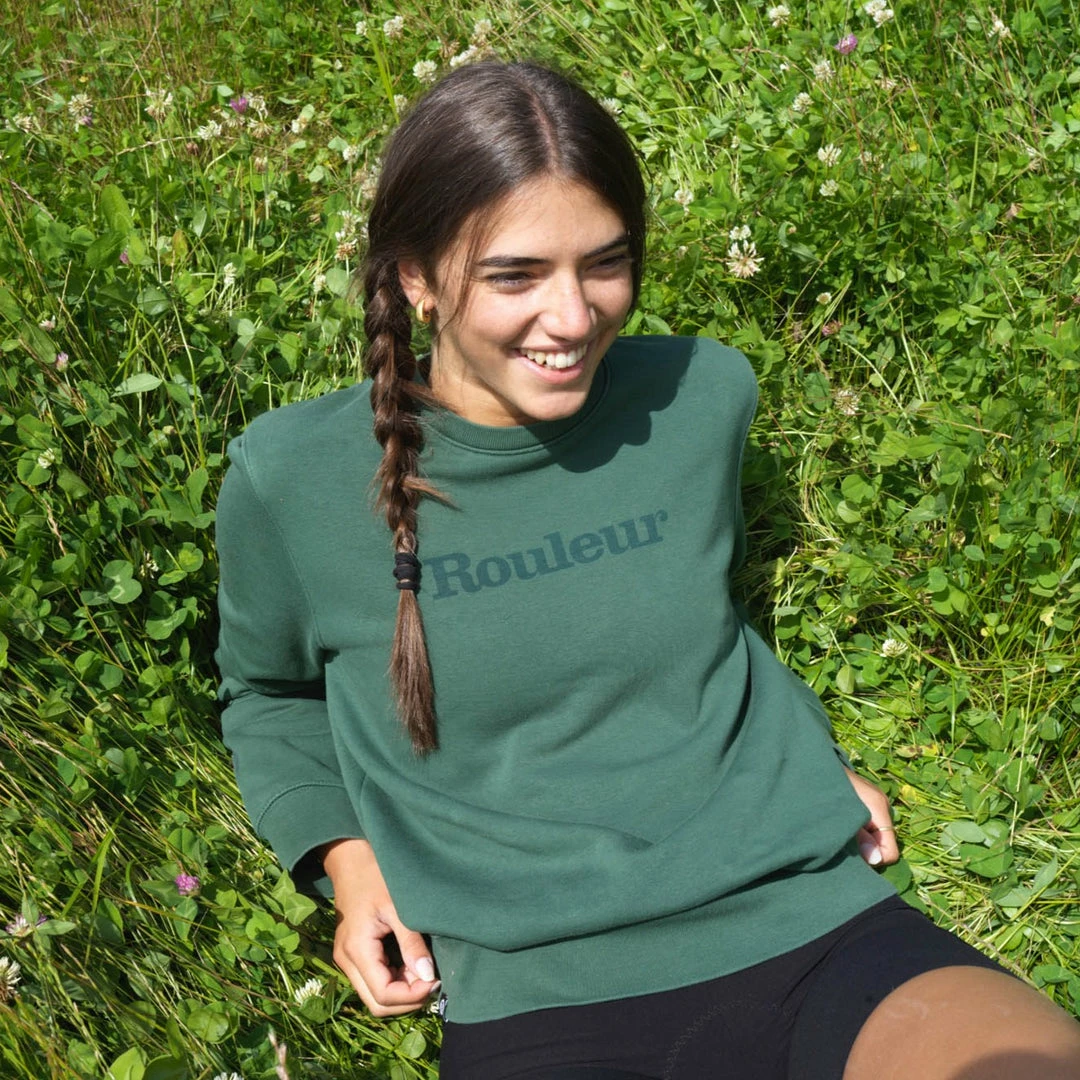 Rouleur Collection Rouleur Logo - Organic Sweatshirt - Unisex - Racing Green Entire Rouleur Collection