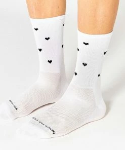 Fingerscrossed Socks - Hearts - White