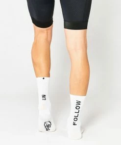 Fingerscrossed Socks - Unfollow - White Archive Sale