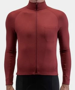 Isadore - Long Sleeve Jersey Ruby Wine On Bike