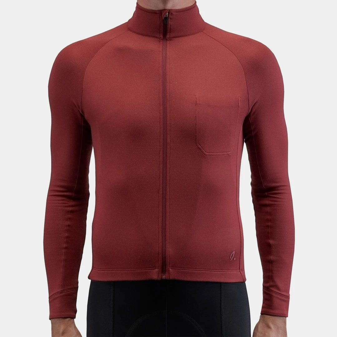 Isadore - Long Sleeve Jersey Ruby Wine On Bike