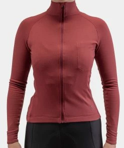 On Bike Isadore - Long Sleeve Jersey Ruby Wine Women