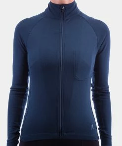 Isadore - Long Sleeve Jersey Midnight Navy On Bike