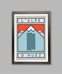 Gifts The Handmade Cyclist - Routes Art Print - L'Alpe D'Huez