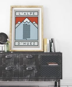 Gifts The Handmade Cyclist - Routes Art Print - L'Alpe D'Huez