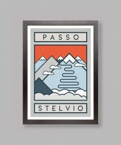 The Handmade Cyclist - Routes Art Print - Passo Stelvio