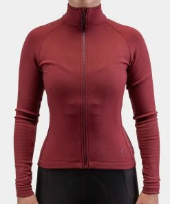 Isadore - TherMerino Jersey Cabernet Women On Bike