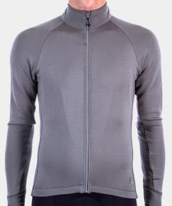 Isadore - TherMerino Jersey Castle Grey On Bike
