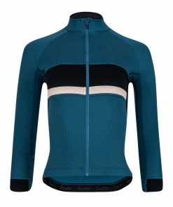 Isadore - Women's Gravel Jersey 3/4 Sleeve Blue Coral On Bike